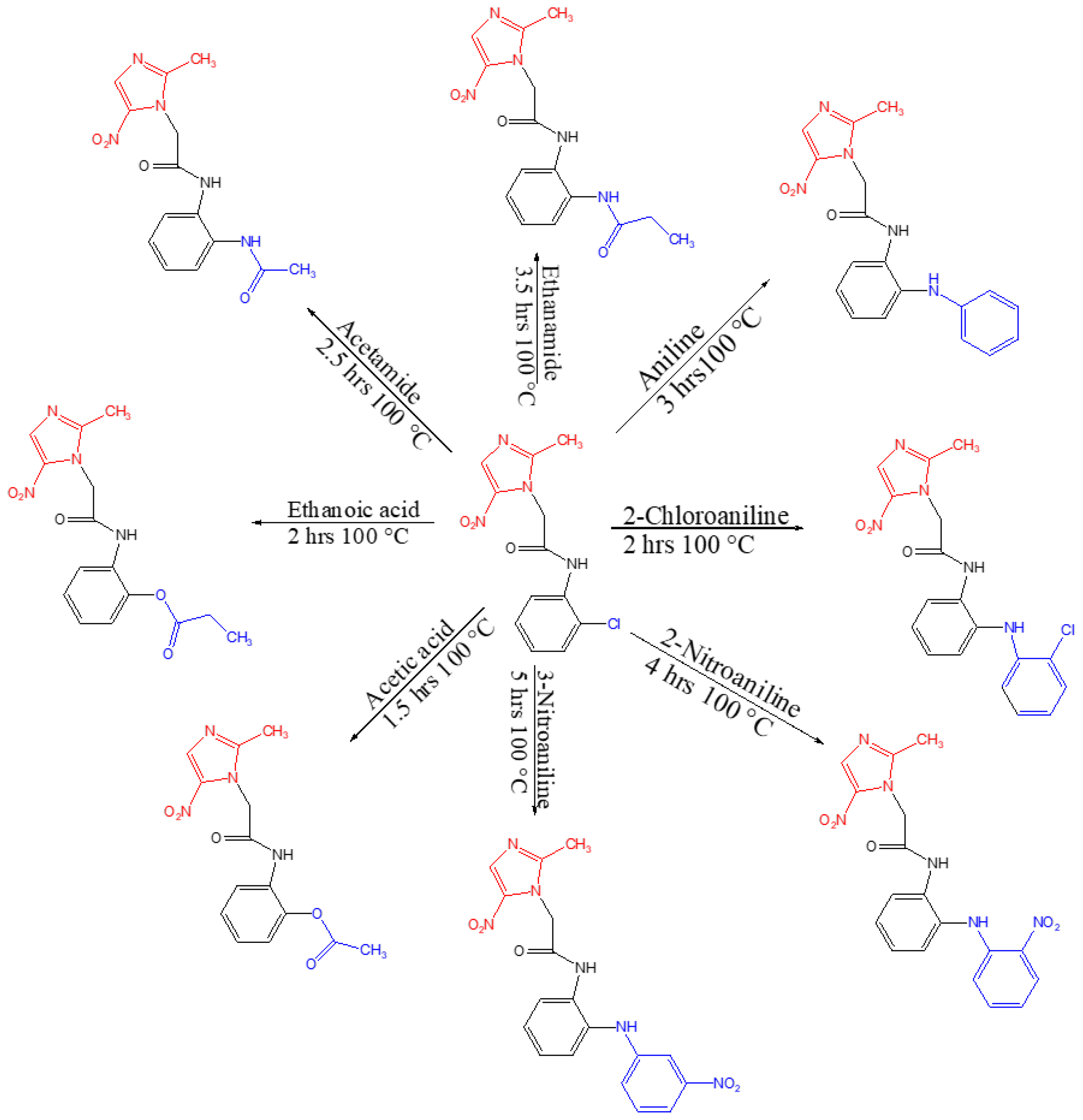Synthesis, Characterization and in vivo Biological Activity of n-(2-chlorophenyl)-2-(2-methyl-5-nitro-1h-imidazol-1-yl) Acetamide and its Derivatives